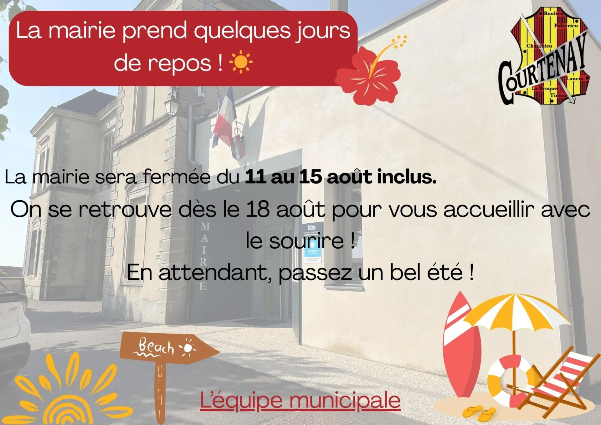 Affiche fermeture mairie