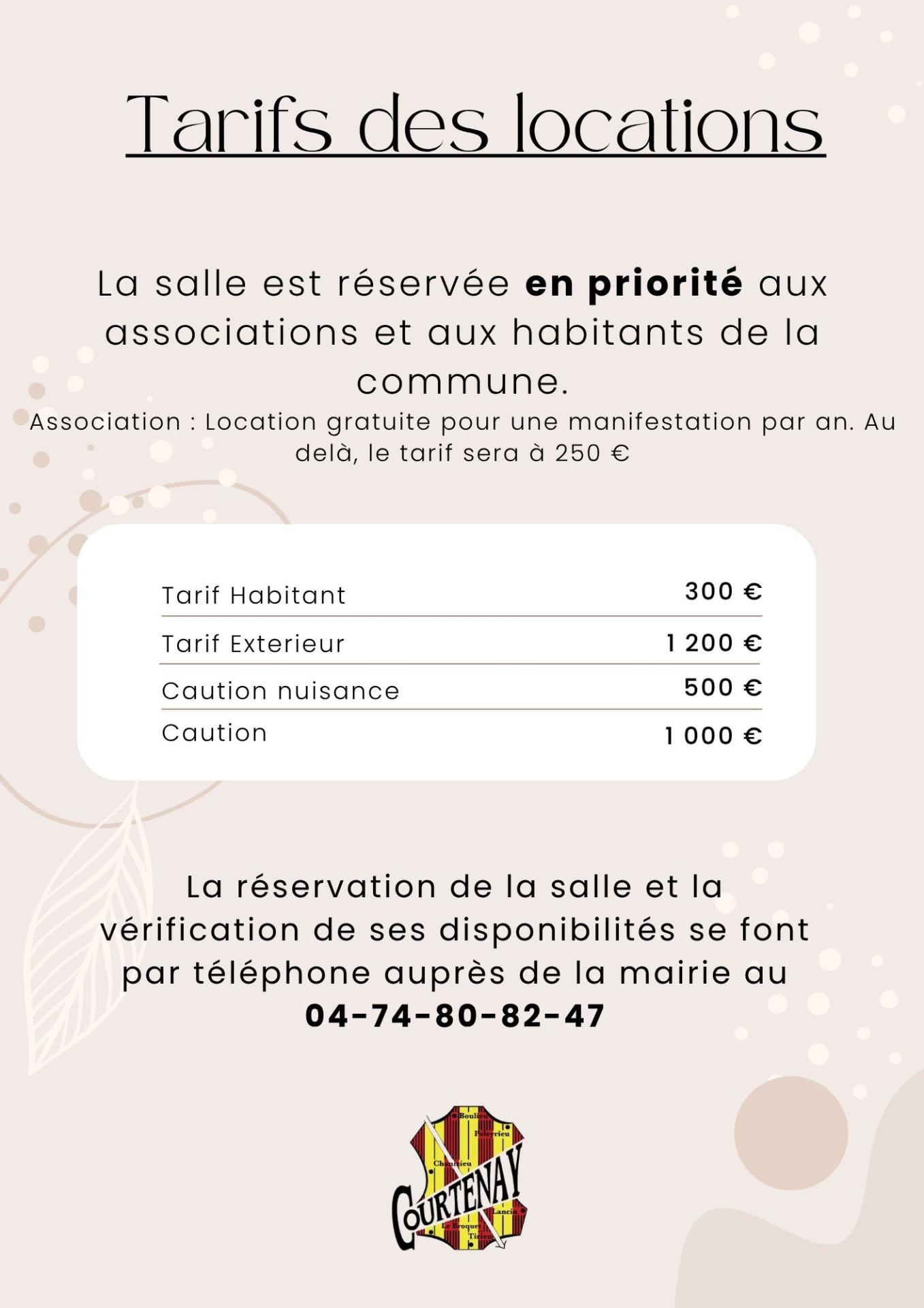 Tarifs location salle st ro 1